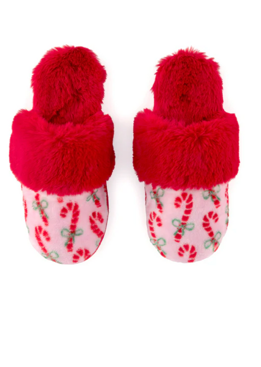 CANDY CANE SLIPPERS L/XL