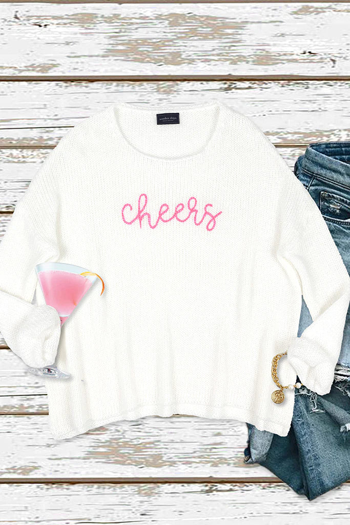 'CHEERS' CREWNECK SWEATER