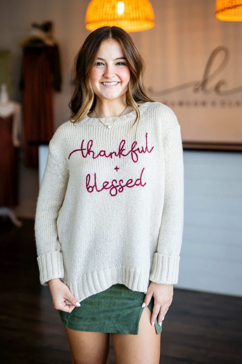 THANKFUL + BLESSED SWEATER