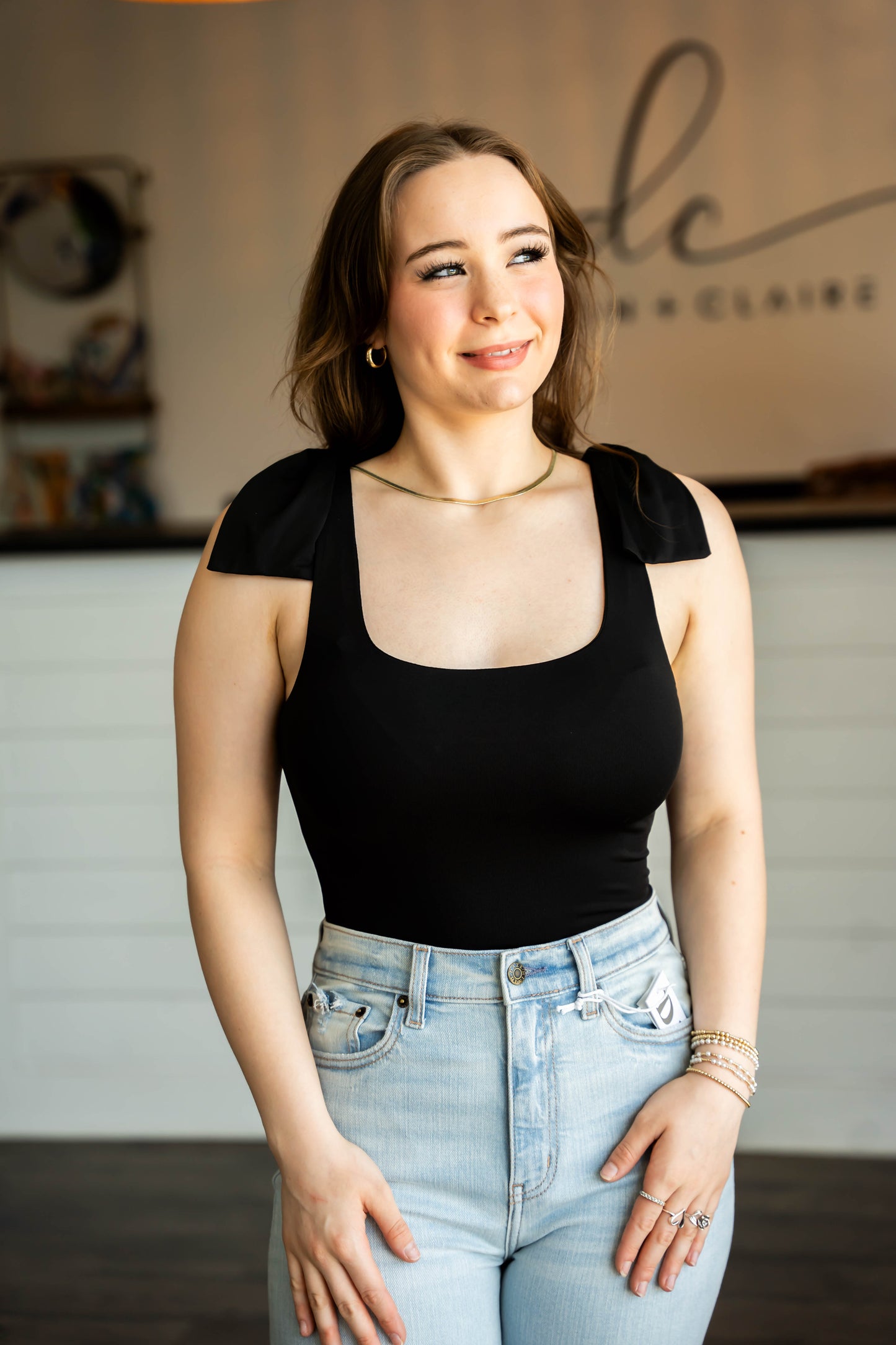 BLACK BOW BODYSUIT