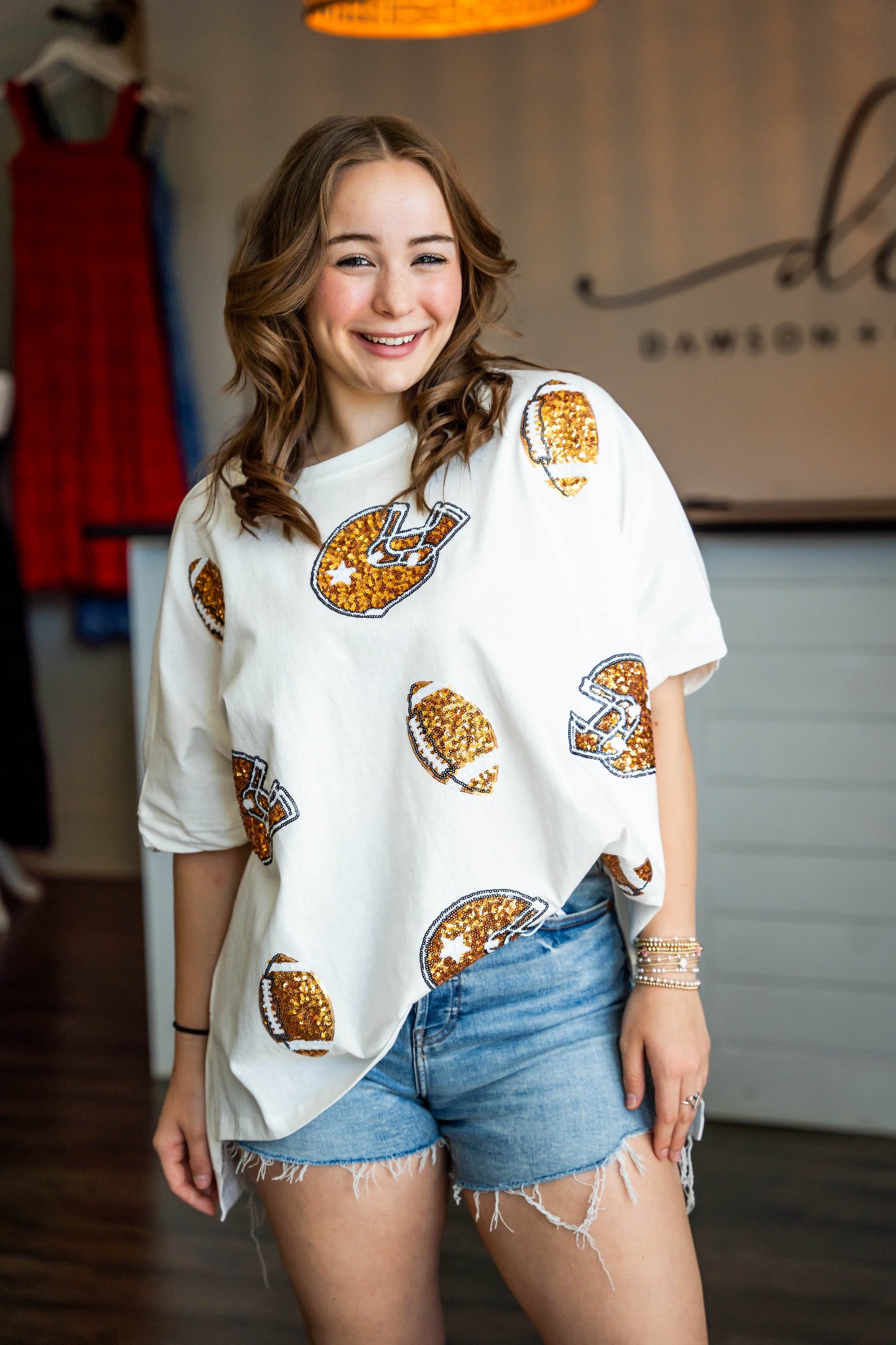 FOOTBALL SEQUIN TOP