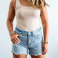 women's light blue denim short