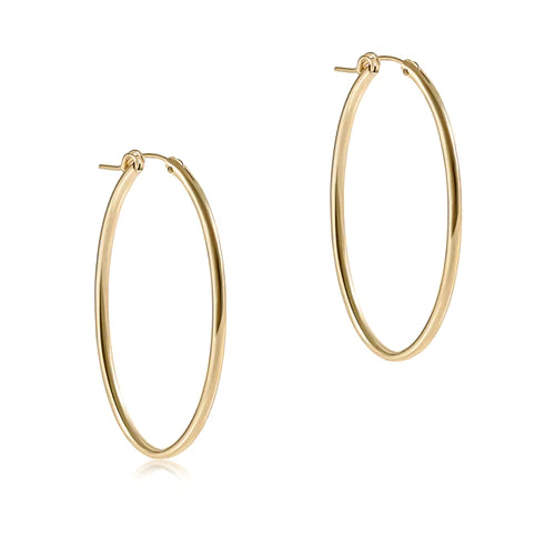 ENEWTON OVAL GOLD 2" HOOP EARRING - SMOOTH