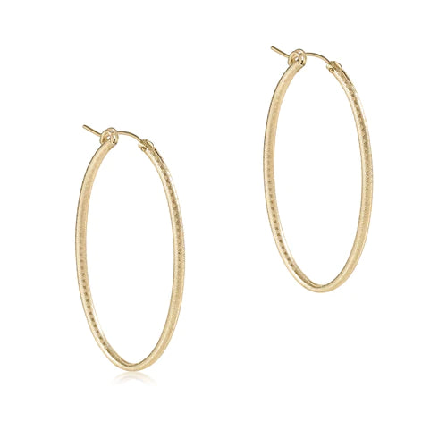 ENEWTON OVAL GOLD 2" HOOP EARRING -TEXTURED