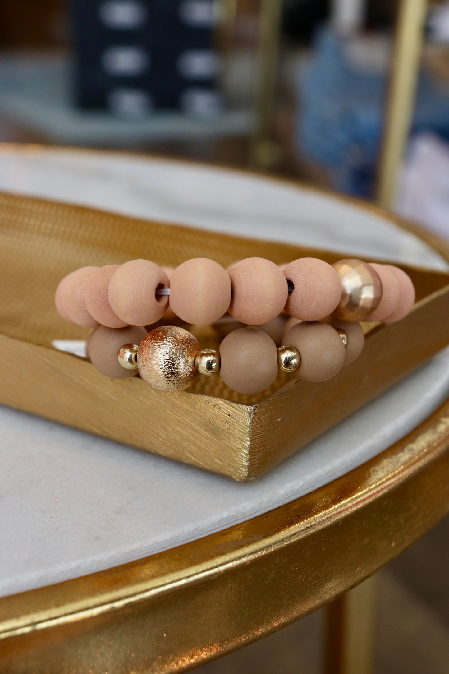 NORA WOOD BEAD BRACELET