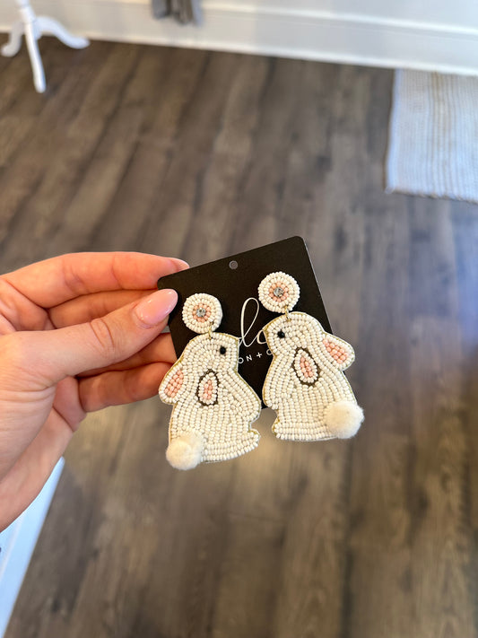 BUNNY BEADED EARRINGS