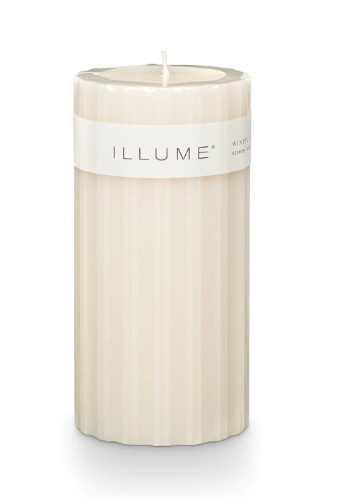 ILLUME WINTER WHITE PILLAR CANDLES