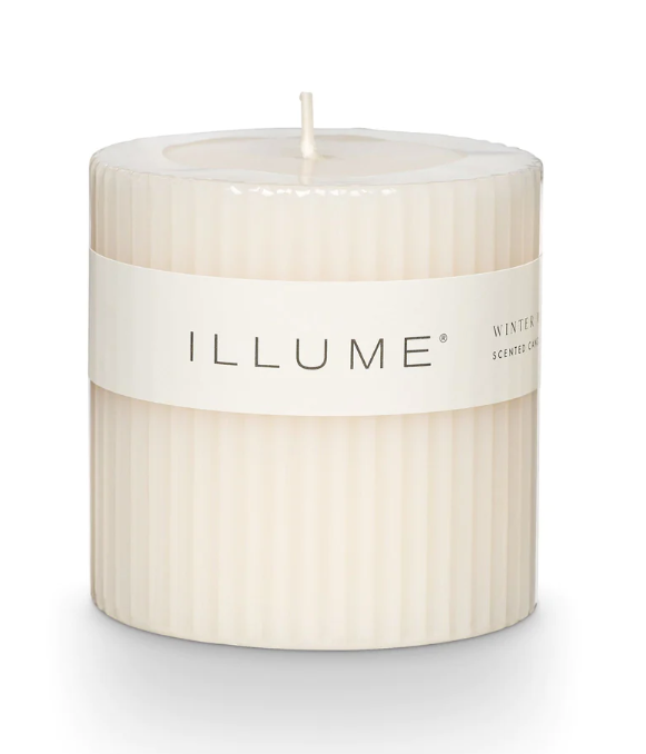 ILLUME WINTER WHITE PILLAR CANDLES