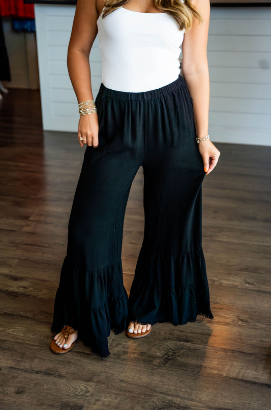 BLACK LINEN PANTS