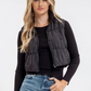 CROPPED PUFFER VEST|BLACK