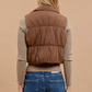 PUFFER VEST|BROWN