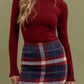 PLAID MINI SKIRT|BROWN