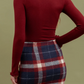 PLAID MINI SKIRT|BROWN