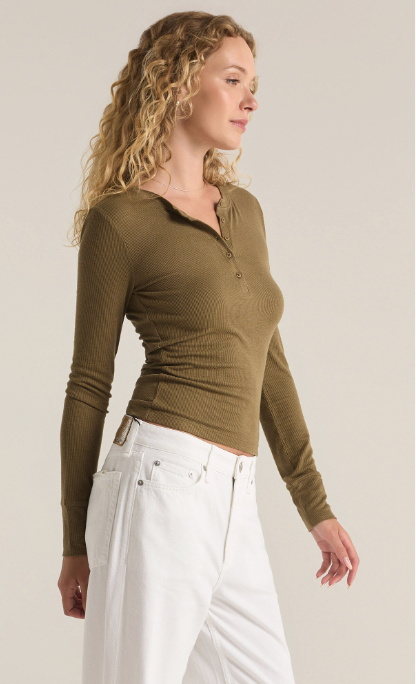 SCARLETT RIB HENLEY