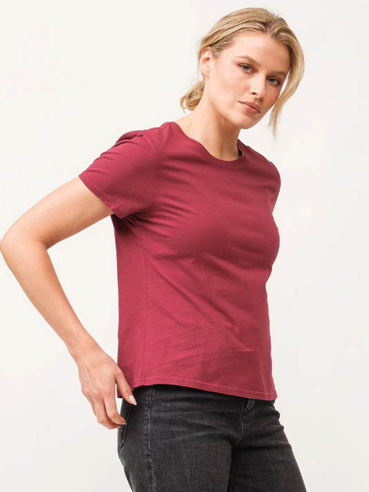 CREW NECK TOP | POMEGRANATE