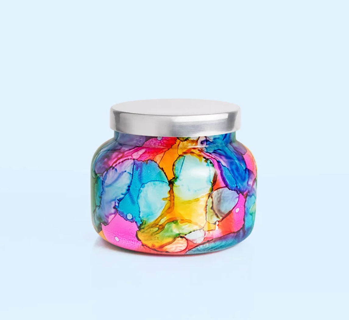 CAPRI BLUE VOLCANO SIGNATURE RAINBOW WATERCOLOR JAR, 19 OZ