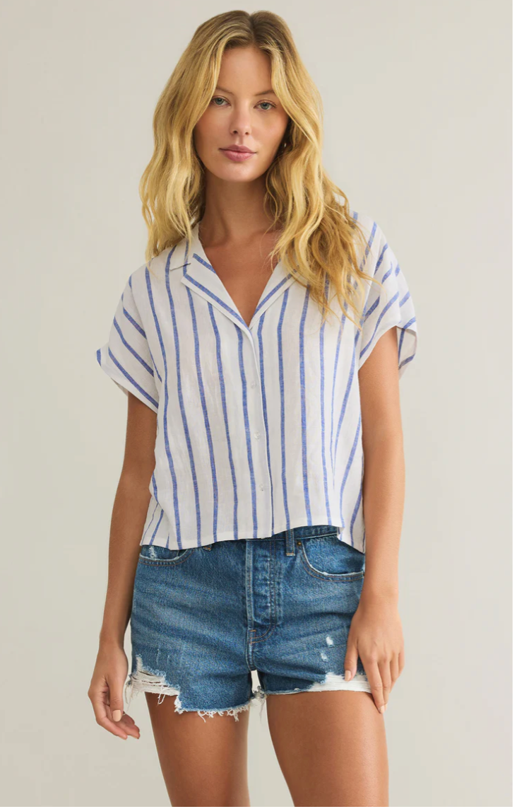 ZSUPPLY PARALLEL STRIPED LINEN TOP