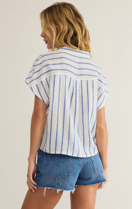 ZSUPPLY PARALLEL STRIPED LINEN TOP