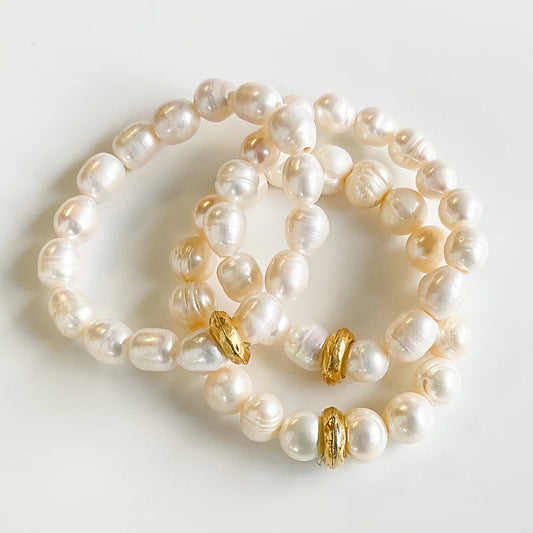 PEARL STRETCH WASHER BRACELET