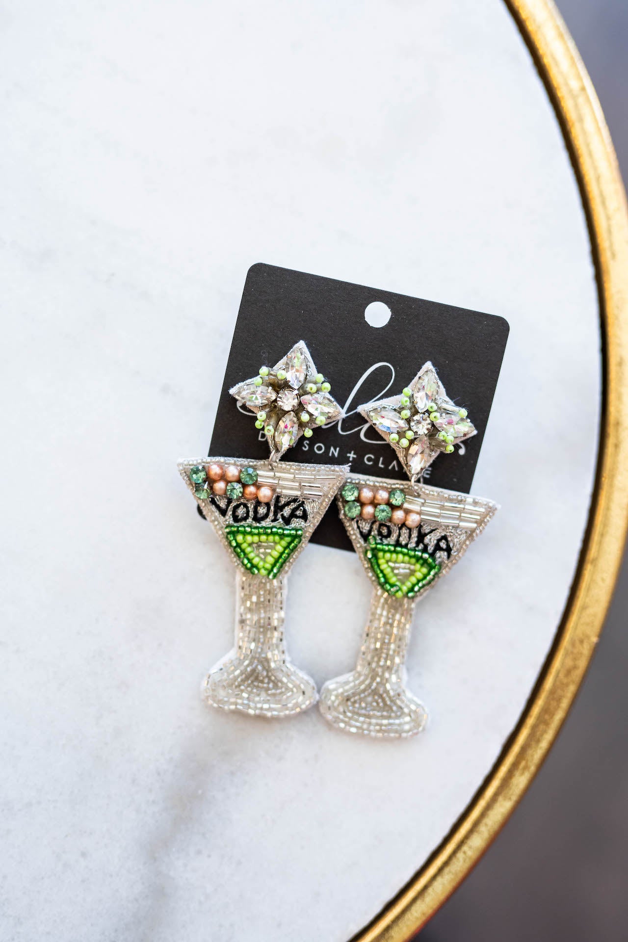 BEADED VODKA COCKTAIL EARRING