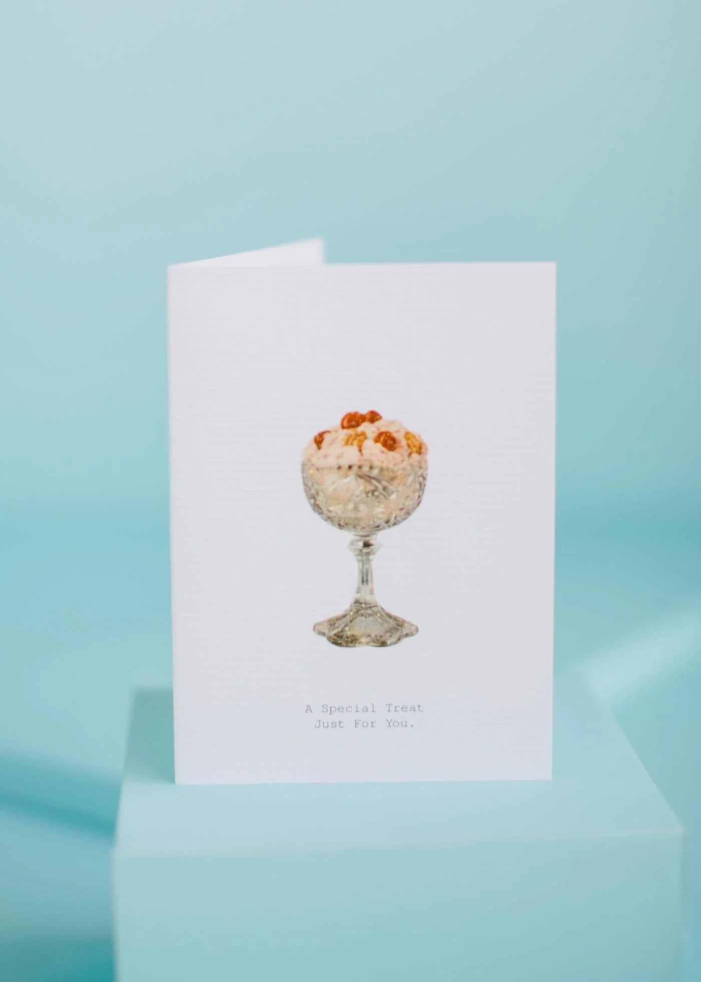 special treat greeting card with illustrated ice cream sundae